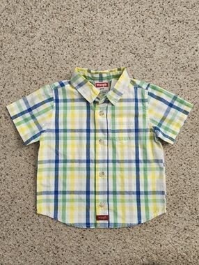 New Wrangler Baby Plaid Buttkn Down Shirt